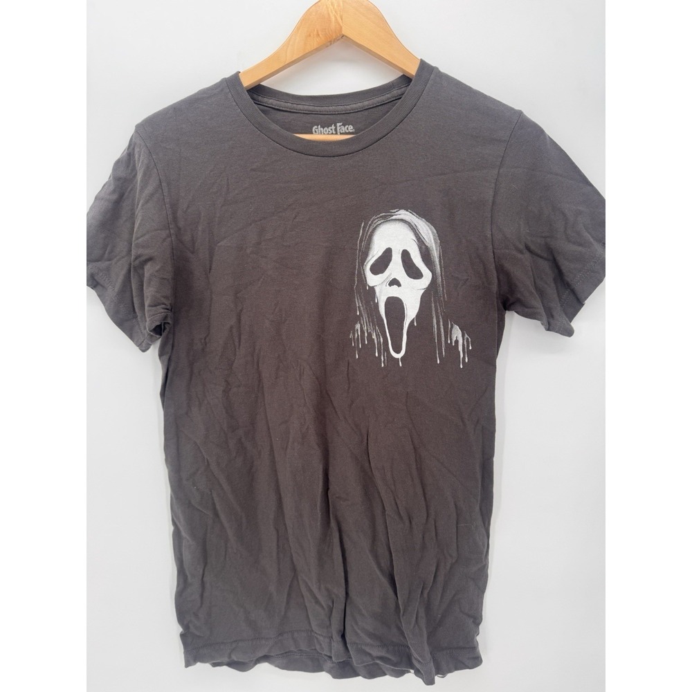 Men's Ghost Face Horror Club Gray  Halloween T-Shirt Size Small Med Skater